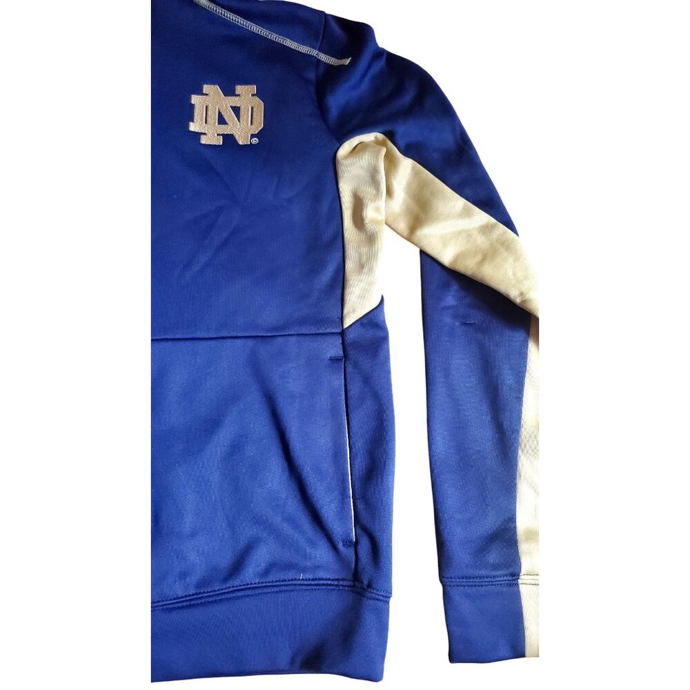 Notre Dame Fighting Irish Womens Hoodie Jacket Blue Gold Small Zipper Pockets - Picture 3 of 6